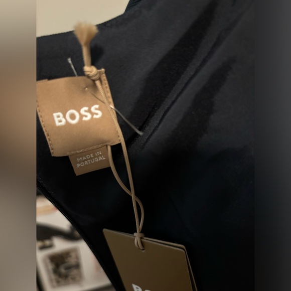 Hugo Boss Datera Wrap Front Sheath Dress In Midnight NWT 48/12 - Picture 10 of 12